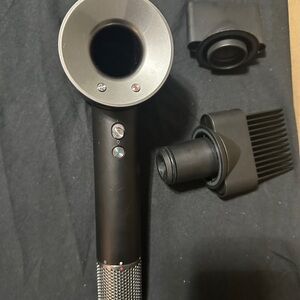 Dyson Black and Silver Hair Dryer with Attachments